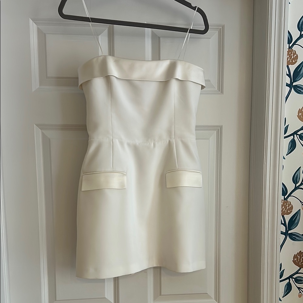 Amanda Uprichard Cream Strapless Romper
